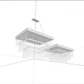 Modern Crystal Chandelier With Geometric Design And Hanging Crystal Strips For Contemporary Interior