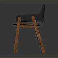 Modern Leisure Chair With Wooden Frame Dark Backrest And Armrests Design