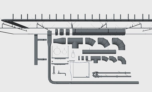 Industrial LOFT Duct Catering Duct Air Conditioning Duct 3d model