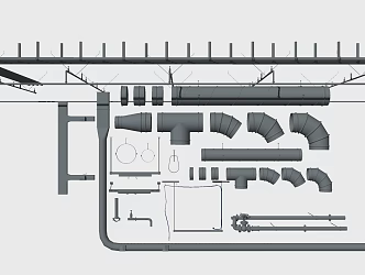 Industrial LOFT Duct Catering Duct Air Conditioning Duct 3d model
