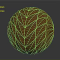 Decorative Orange Sphere With Intricate Leaf Shaped Geometric Surface Patterns 3d model