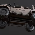 Military Green Armored Off Road Utility Vehicle With Rugged Design And Large Tires