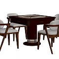 Elegant Mahjong Table With Four Wooden Chairs And Modern Design
