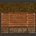 Two Log Cabins With Wooden Roofs And Stone Base Architectural Design