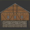 Ancient Architecture With Traditional Timber Frame Gray Tile Roof And Brick Stone Base