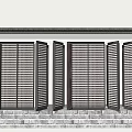 New Chinese-style sliding window Homestay window 3d model