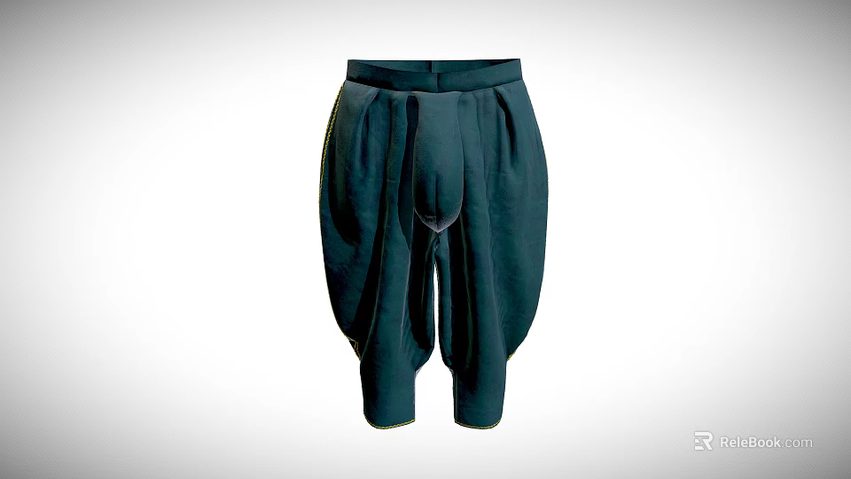 Dark Colored Loose Fit Harem Pants with Pleated Design and Comfortable Fit 3d model 
