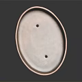 Rustic ceramic oval dish with a hole in the center 3d model