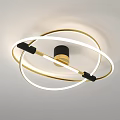 Modern Gold and White Circular Ring Ceiling Light with Sleek Contemporary Design 3d model