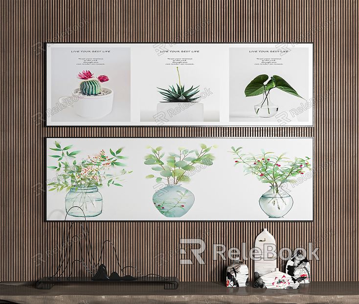 Modern plant painting decorative painting model