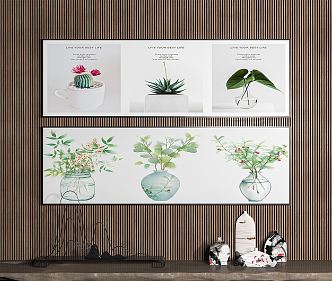 Modern plant painting decorative painting 3d model