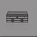 Black Hinged Door Storage Cabinet with Glass Panel and Drawers for Home