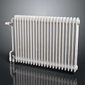 White Electric Radiator for Home Heating with Multiple Fins and Energy Efficient Design