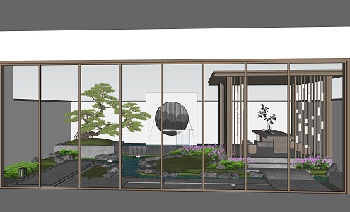 New Chinese Garden Courtyard Garden 3d model