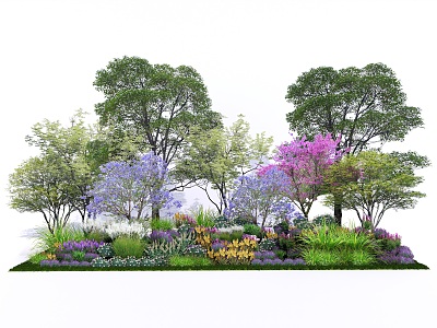 Modern Flower Border Plant Group Ornamental Flower Community Plant Combination Garden Plant Flower Border Plant Group model