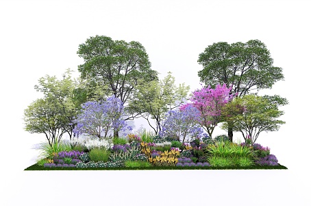 Modern Flower Border Plant Group Ornamental Flower Community Plant Combination Garden Plant Flower Border Plant Group 3d model