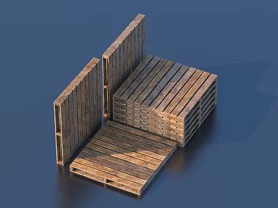 Pallet wooden frame shelf 3d model