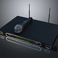 Computer Wireless Microphone Receiver With Dual Antennas Display Screen And Interface Ports