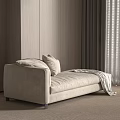 Modern simple chaise longue sofa double sofa fabric 3d model