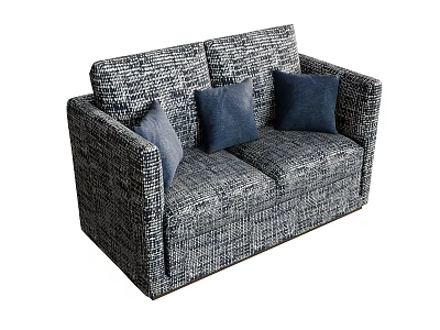 Modern Double Sofa Sofa Backrest 3d model Modern Double Sofa Sofa Backrest 3d model