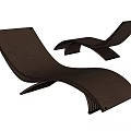 Modern Curved Lounge Chair With Ergonomic Design And Wooden Support Frame