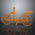 Handcrafted Wooden Bicycle Sculpture With Intricate Design For Home Decoration