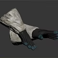 Durable Protective Gloves With White Cuff Black Palm And Blue Fingertips For Safety Use