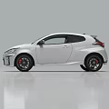 Silver Sleek Sporty Hatchback Car Featuring Black Roof Black Wheels And Modern Front Design