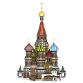 Ancient Historic Building With Colorful Domes Golden Onion Top Crosses Intricate Carvings And Layered Design