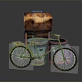 Vintage Household Items Rusty Oil Barrel Old Bicycle And Colorful Storage Barrels