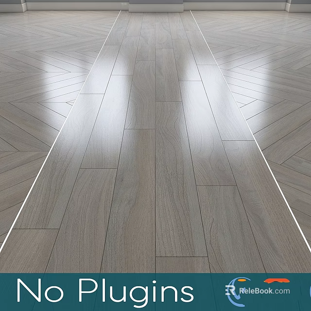Elegant Natural Wooden Floor Design With Herringbone Pattern And Shiny Finish 3d model 