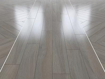 Elegant Natural Wooden Floor Design With Herringbone Pattern And Shiny Finish 3d model