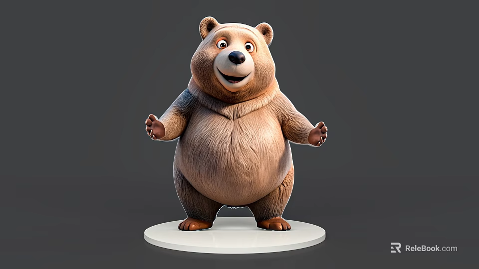 Friendly Reptile 3D Model Character Standing On White Base With Cute Expression 3d model 