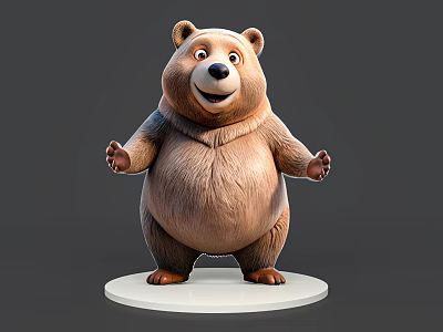 Friendly Reptile 3D Model Character Standing On White Base With Cute Expression 3d model