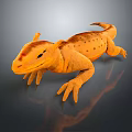 Orange Lizard With Spots On Dark Background And Reflective Surface 3d model