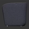 Sleek Blue Fabric Armchair With Metallic Trim And Modern Design