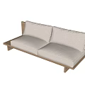 Quiet double sofa 3d model