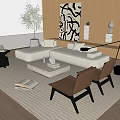 Modern sofa coffee table combination 3d model