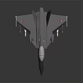 Gray F15 Fighter Jet Model With Missile Attachments And Reflective Surface 3d model