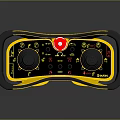 Yellow And Black Industrial Remote Control With Dual Joysticks Red Button And Control Panel 3d model