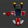 Mario Themed Red White Blue Go Kart With Steering Wheel M Logo Black Exhausts