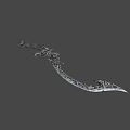 Decorative Scimitar with Intricate Metal Decorations Curved Blade Ornate Hilt and Fantasy Design