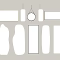 Modern Minimalist Mirrors In Various Shapes For Interior Decor With Plants And Furniture