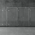 Modern Interior Glass Sliding Doors With Metal Handles On Gray Textured Wall And Smooth Tiles