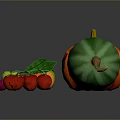 Fresh Various Crops Including Pumpkins Watermelon Apples Carrots Radishes And Tomatoes