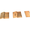 Ancient Books Display Open And Closed With Yellowed Pages And Traditional Text