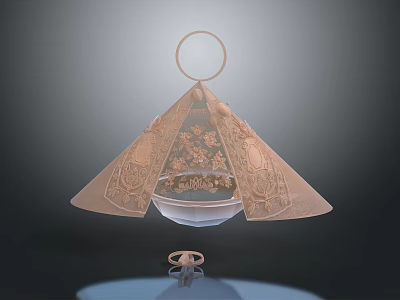 Intricate Sculpture Carving Featuring Conical Structure Circular Ring Top And Ornate Patterns 3d model