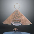 Intricate Sculpture Carving Featuring Conical Structure Circular Ring Top And Ornate Patterns