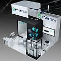 PYLONTECH Exhibition Booth With Energy Storage Product Display Cabinets Reception Desk And Screen