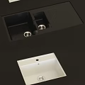 White And Black Kitchen Sinks With Double Single Bowl And Drainer Design 3d model
